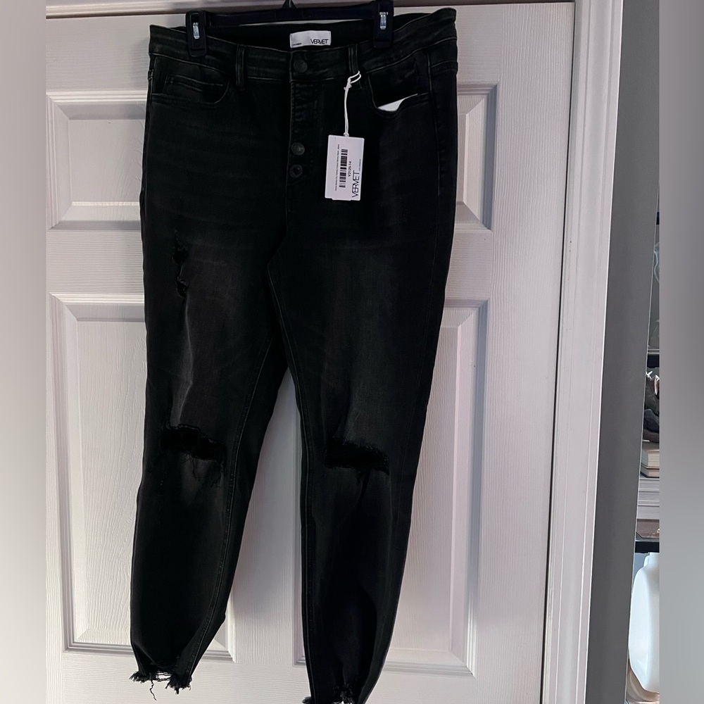 Vervet Button fly highrise tummy control skinny black jeans new with tags